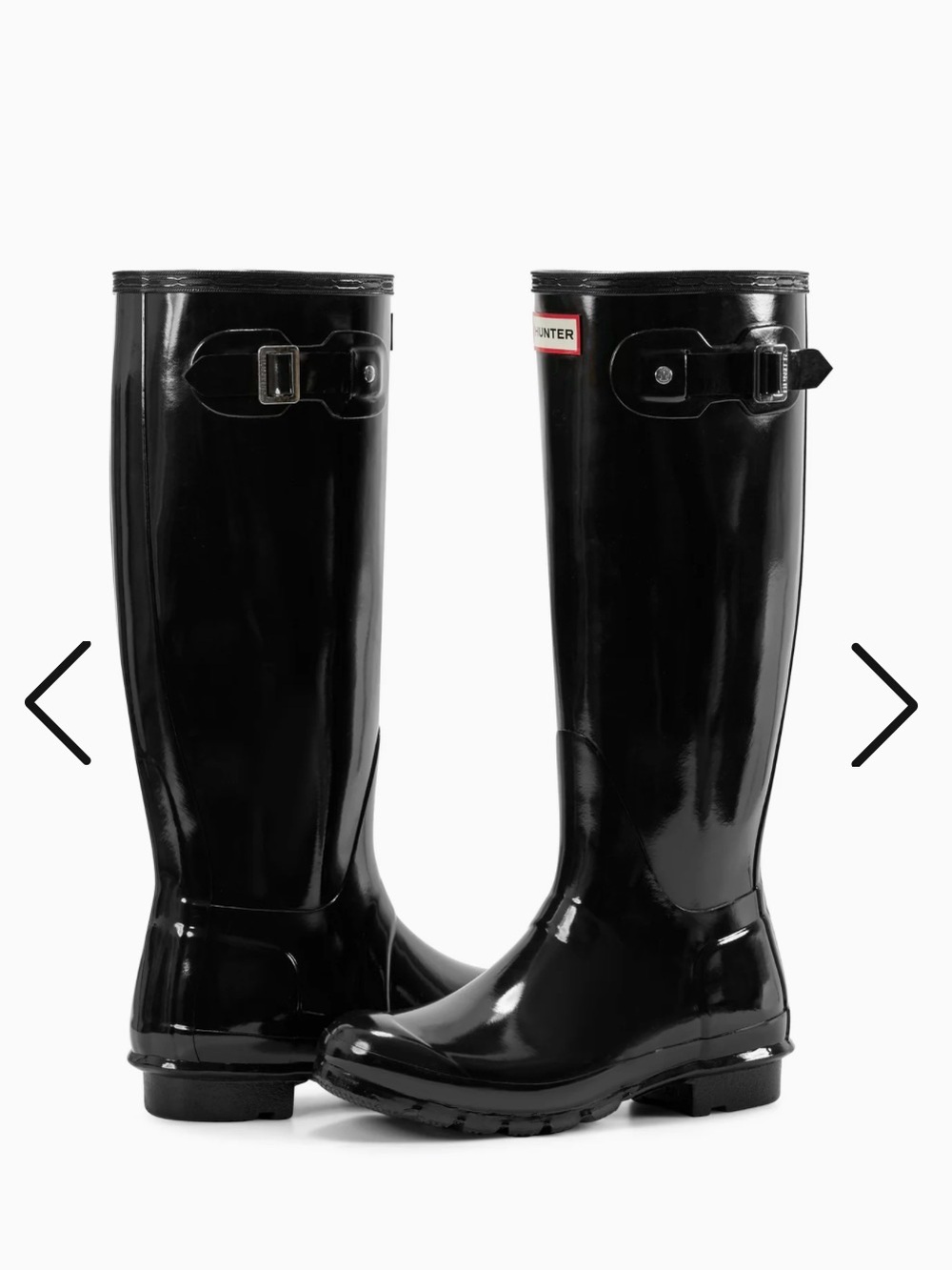 NWOT Hunter Glossy Black Knee-High Rain Boots